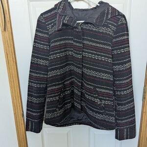 Jack by BB Dakota Black and Red Striped Utility Jacket